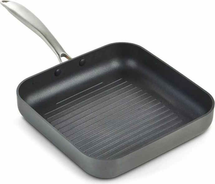 Tigan grilli VonShef 9007963 24 cm (9.7\") katror, alumin i anodizuar i fortë, për induksion, i zi