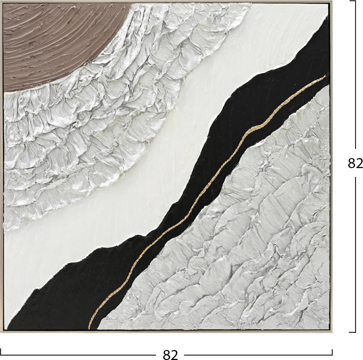 Pikturë muri abstrakte (katror) FH4553.01, kornizë PS, kanavacë, e punuar me dorë, 82x4.5x82 cm