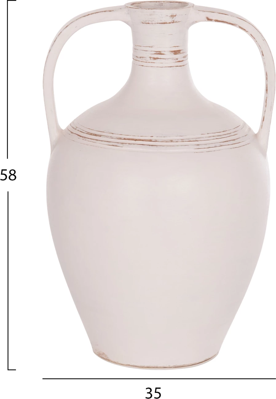Vazo dekorative (amforë), terrakotë e bardhë, FEAX FH4676.02L, 35x35x58cm