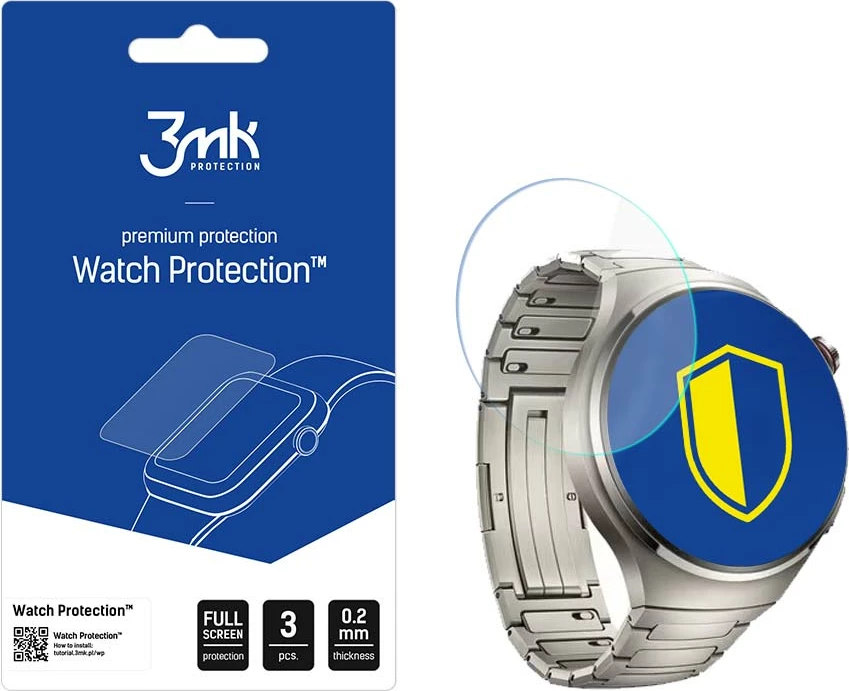 Fletë mbrojtëse për smartwatch 3mk Protection Watch Protection ARC+ për Huawei Watch 4 Pro, set 3 copë