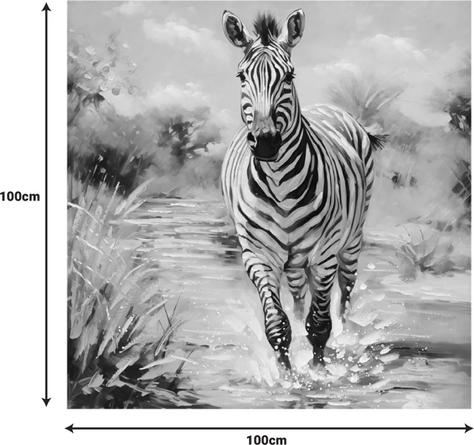 Pikturë kanavace Zebrero, shumëngjyrëshe, 100x3x100cm