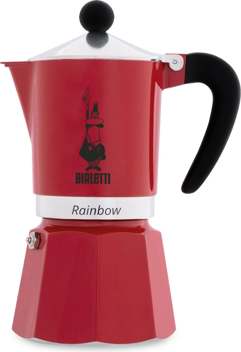 Moka pot Bialetti Rainbow 3 filxhanë, alumini, e kuqe