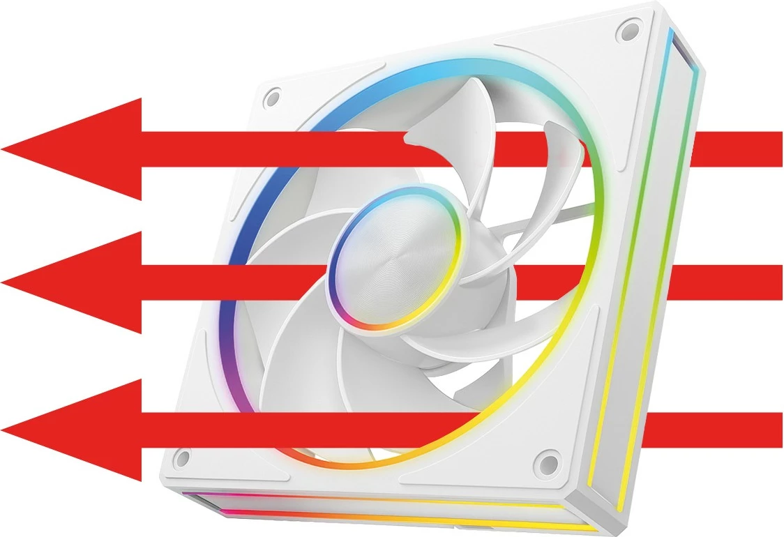 Ventilator kasë MODECOM VOLCANO LOOP 120 ARGB Reverse FAN FAN-LOOP-120R-ARGB-200, 120 mm, 4-pin, 400-1400 RPM, 21.83 dB, FDB, 1 copë, e bardhë