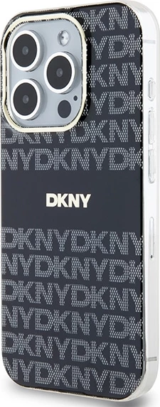 Mbështjellës DKNY IML Mono & Stripe MagSafe për iPhone 15 Pro, i zi