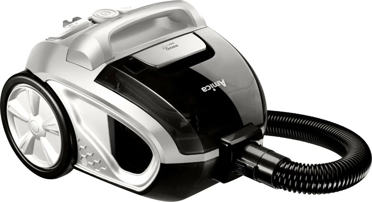 Fshesë me korrent pa qese, Amica Bagio Eco VM3042, 900 W, depozitë 1.5 L, filtër EPA 12, e zezë/argjendtë