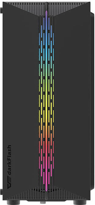 Kasë Darkflash DK151 me LED, 3 ventilatorë RGB, e zezë
