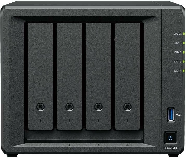 NAS Synology DS425+ me 2x HAT3300-4T (2x 4TB), 2GB RAM, 4-bay, i zi
