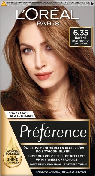 Ngjyrë për flokë L'Oreal Paris Preference 6.35 Havana për femra 1 art