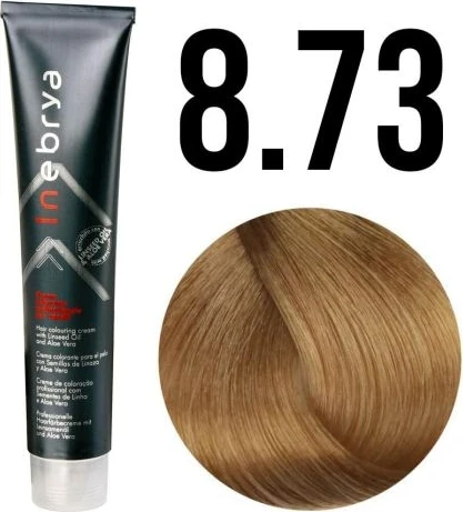 Ngjyrë për flokë Inebrya 8/73 Bionde e qelët,kafe e artë, 100 ml