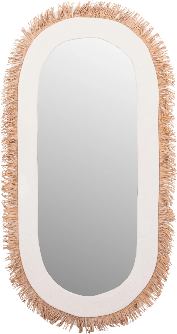 Pasqyrë muri SANTORINI FH4526 MDF ngjyrë e bardhë e zbehtë-dekor në bezhë 61x1,8x120Hcm.