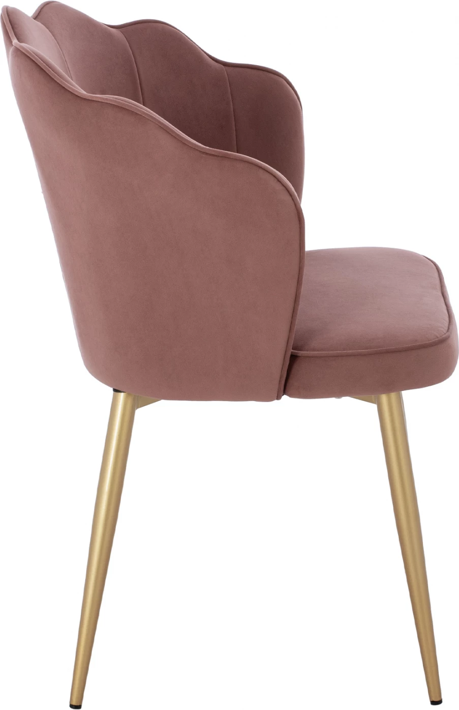 Karrige FH8737.02 kadife ngjyrë mollë e kalbur me kornizë metali ngjyrë ari 48x48x85 cm, set prej 2 copë