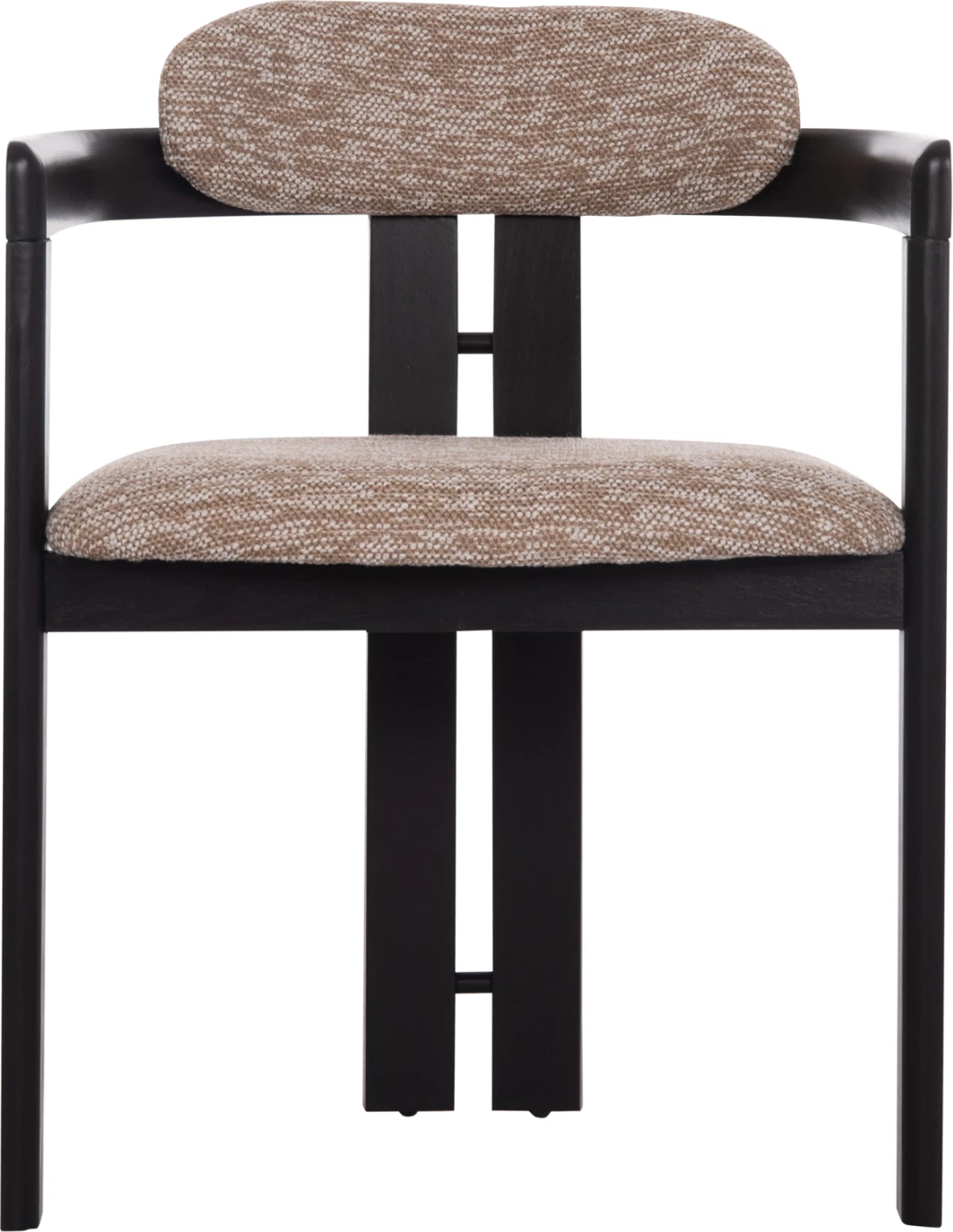 Karrige ngrënieje KALL, stof kafe, dru i zi, FH18247.02, 56x45x73cm