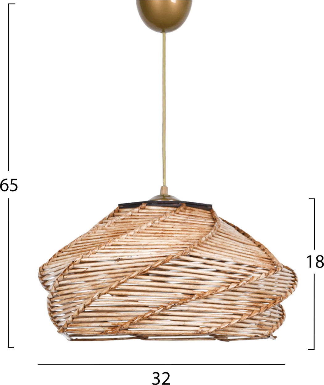 Llambë varëse për tavan, bambu dhe dru, FH7365.01, 36x36x65 cm