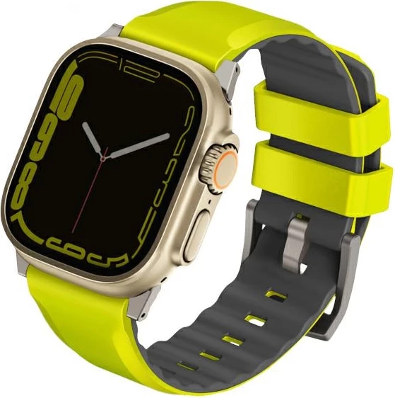 Rrip silikoni për Apple Watch UNIQ Linus Airosoft, 42/44/45/49mm, lime