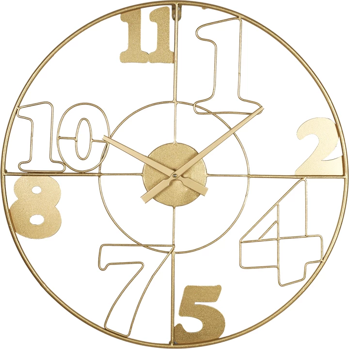 Orë muri Hugo Inart metalike ngjyrë ari 60x3x60cm