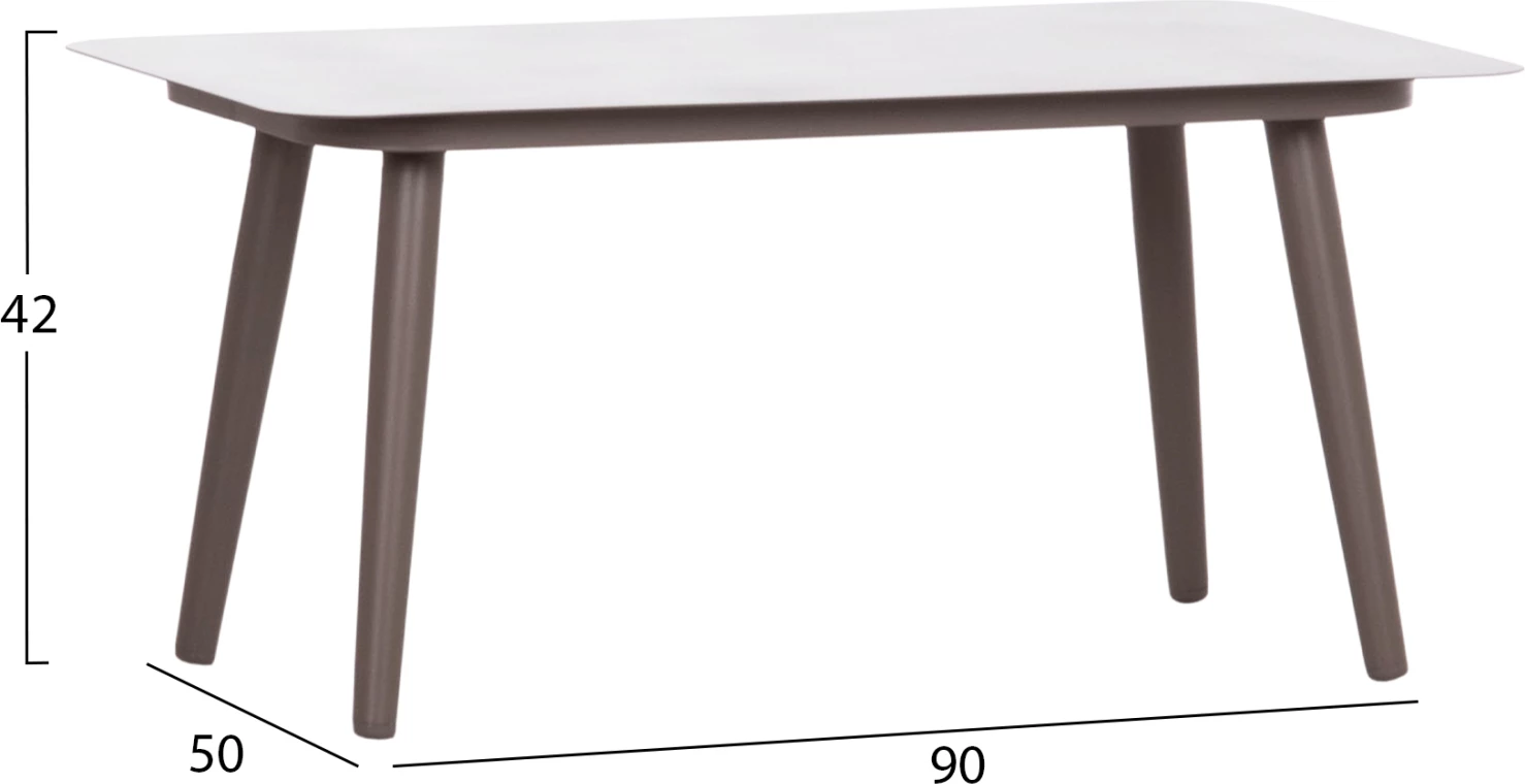 Set lounge për jashtë, 4 pjesë, FREJA FH6057.04, alumin, ratan sintetik, ngjyrë kapuçino & jastëkë bezhë