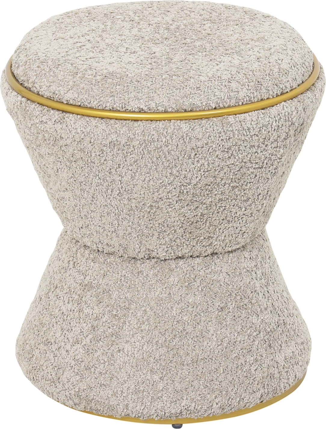 Karrige për bar, pëlhurë boucle, detaj ari, FH9604.18, Φ38.5x43H cm