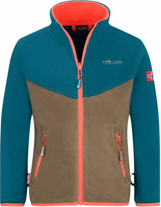 Jakne 3-në-1 për fëmijë Trollkids, e gjelbër-portokalli