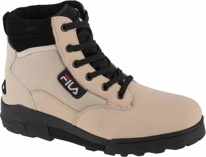Këpucë Fila Grunge II Mid për femra, ngjyrë bezh dhe e zezë