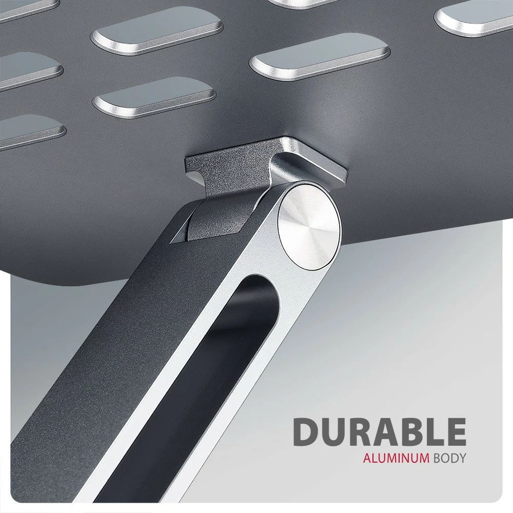 Mbajtëse alumini për laptop AXAGON STND-LQ, 10-16 inç, e rregullueshme, Gri