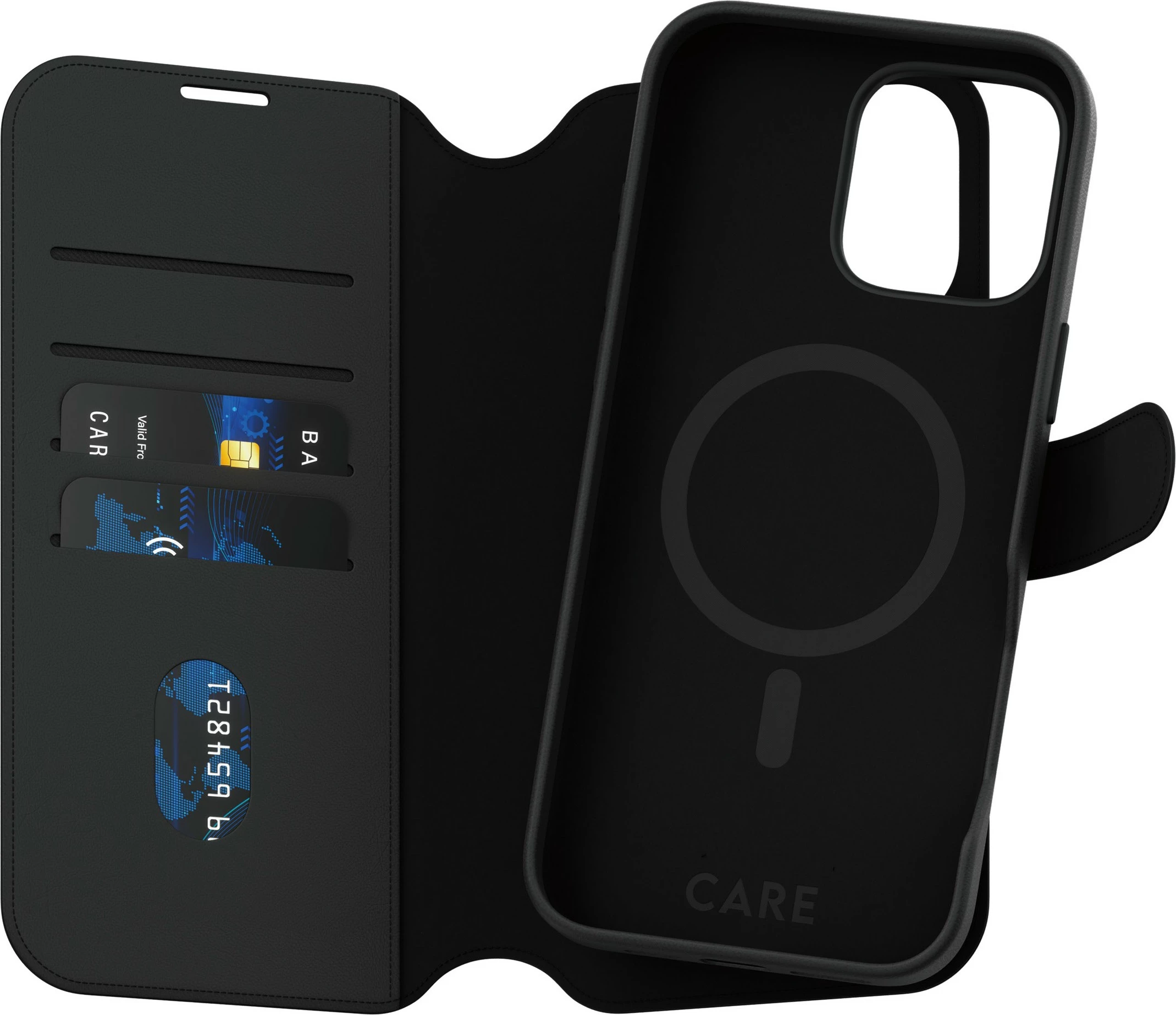 Mbështjellës PanzerGlass CARE Case Feature Tango 2-in-1 Wallet për iPhone 16 Pro Max, e zezë