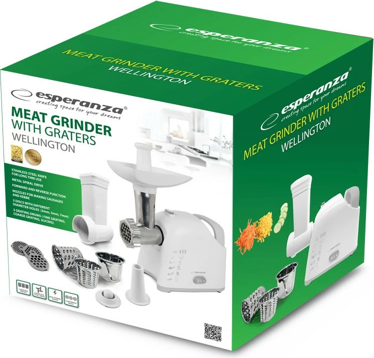 Makinë bluarëse mishi Esperanza Wellington, 2200W, e bardhë