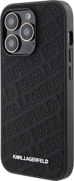 Mbështjellës Karl Lagerfeld Quilted K Pattern për iPhone 15 Pro, i zi