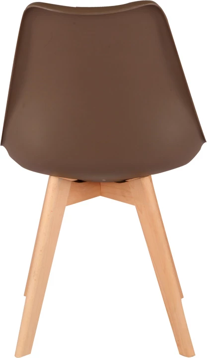 Karrige Gaston, ngjyrë kafe, këmbë druri natyrale, 43x51x75cm, set prej 4 copësh