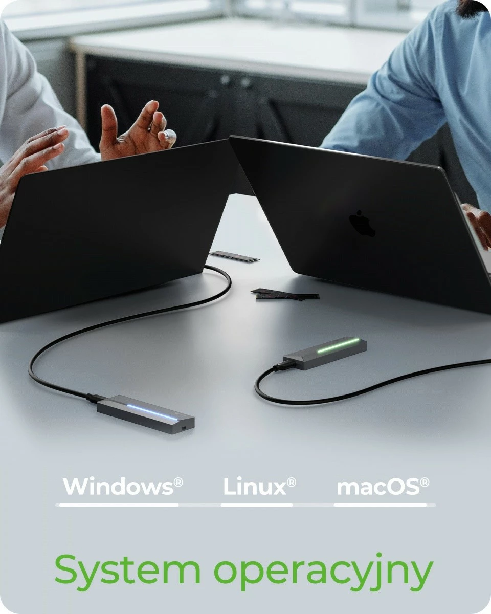 Kuti e jashtme SSD M.2 IcyBox IB-1826MCL-CU31 NVMe & SATA USB 3.2 Gen 2 10 Gbps RGB gri