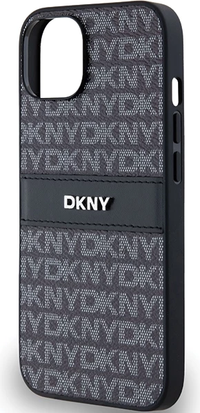 Mbështjellës DKNY Mono Stripe & Metal Logo për iPhone 15/14/13, i zi
