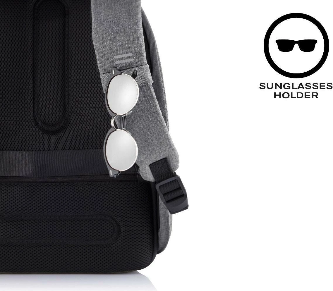 çantë shpine anti‑vjedhje, XD Design, Bobby Hero Small P705.702, 13.3 inç, 10.5L, port USB, RPET, gri