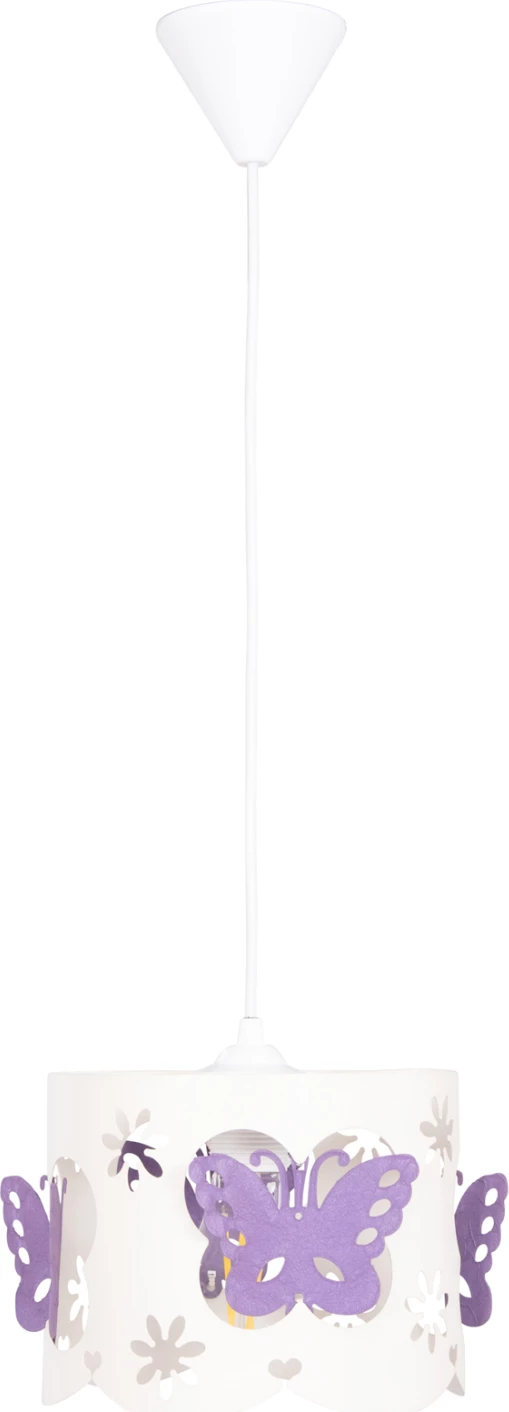 Llambë varëse për fëmijë, LEPTIR, FH4705.02, kapak metalik, ngjyrë vjollcë-bardhë, Φ23x70H cm.