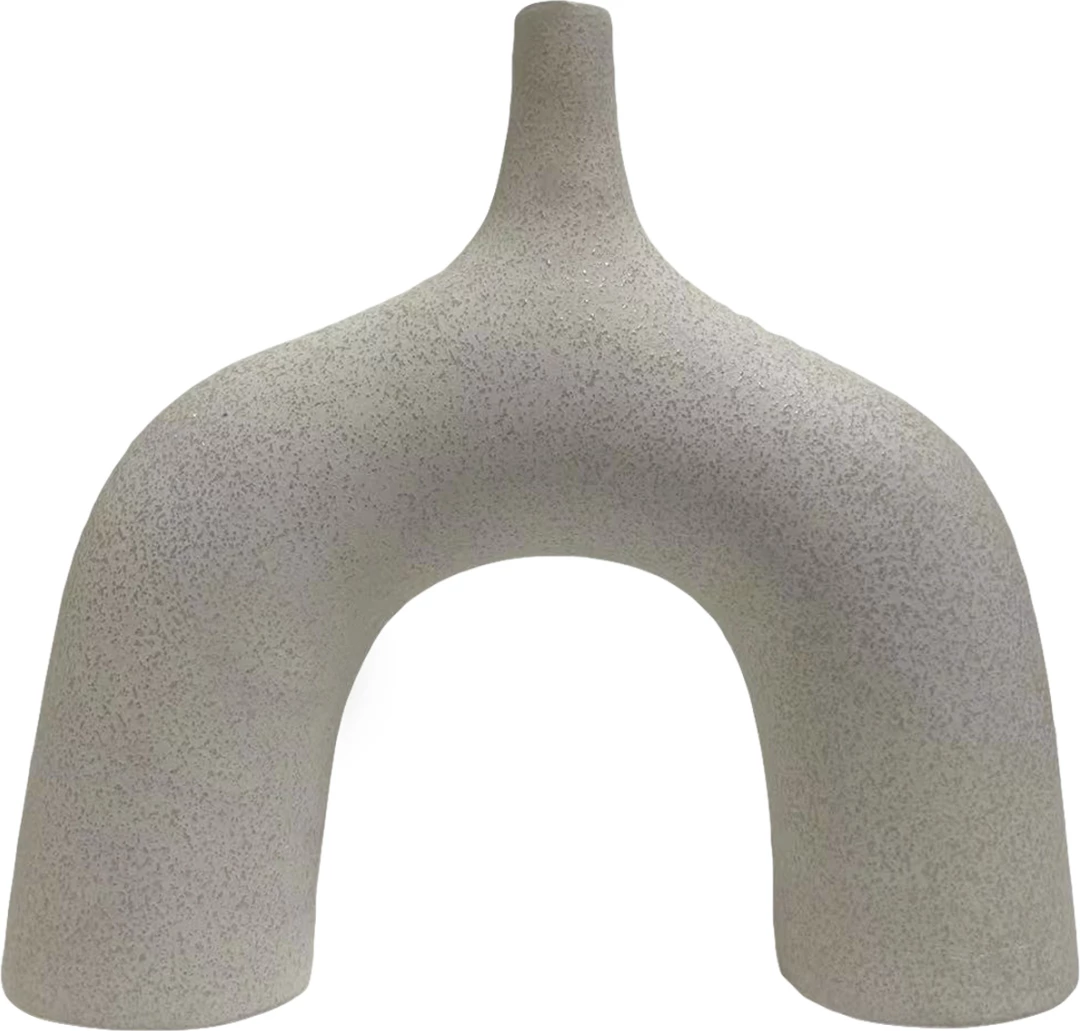 Dekor tavoline prej qeramike, seri ISIL, FH4601.01, ngjyrë e bardhë e zbehtë me kristalizim, 34x10x33H cm