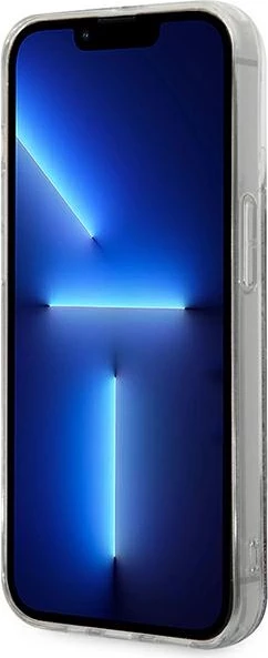Mbështjellës Karl Lagerfeld KLHCP14LLMNMS për iPhone 14 Pro 6.1", hardcase, Liquid Glitter Monogram, argjendtë