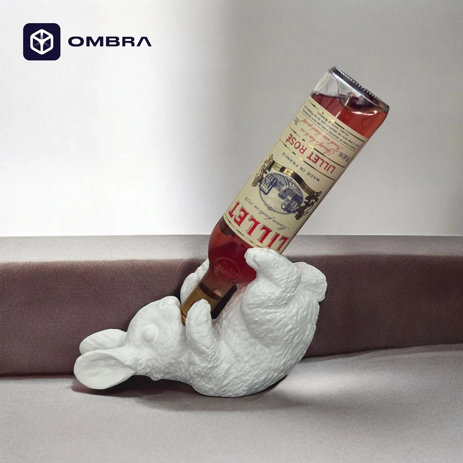 Mbajtëse e shishes së verës "Bunny Wine Holder", e bardhë