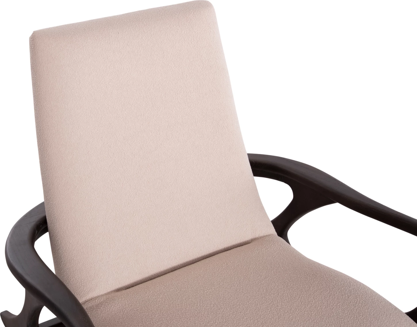 Fotel lounge ARYA, dru teku, ngjyrë e zezë-krem boucle, 79x88x83cm