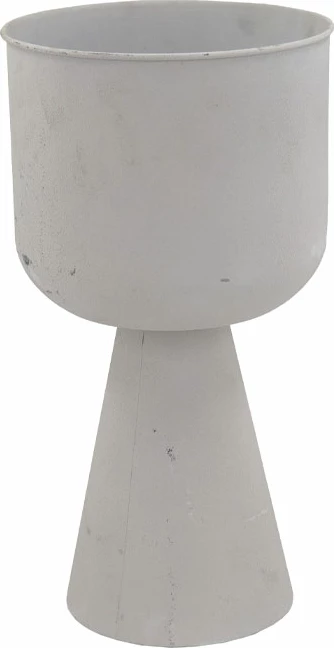 Vazo LINEAR 46, metalike, e bardhë, 25x25x46 cm