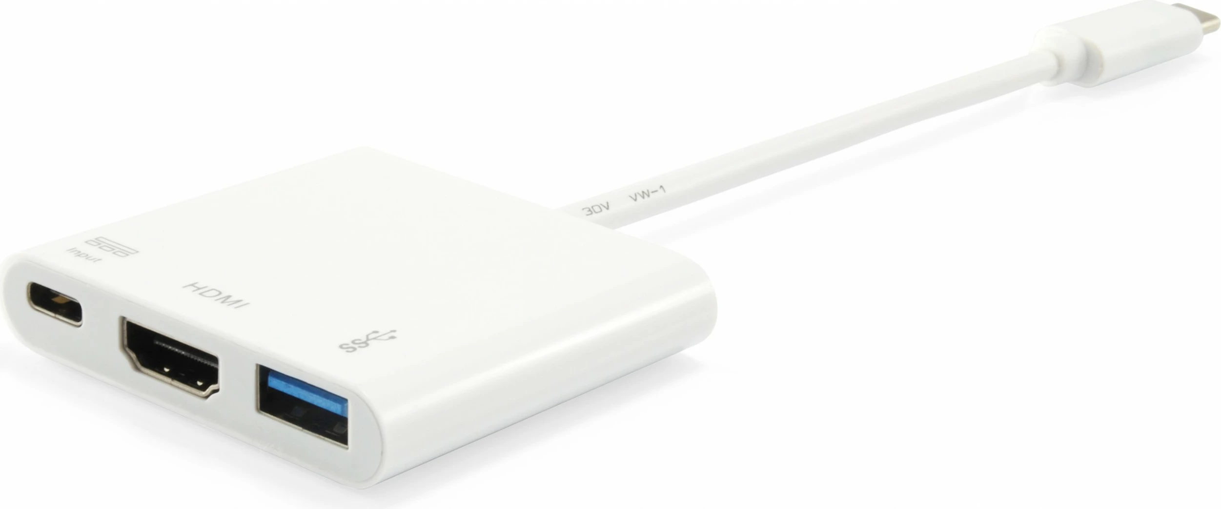 Adapter USB Type-C në HDMI/USB A/PD Equip, 0.15m, i bardhë