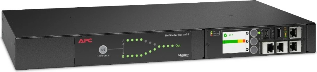 Switch ATS për rack APC AP4421A, 2000 VA, 230V, 10A, 12x IEC-C13, i zi