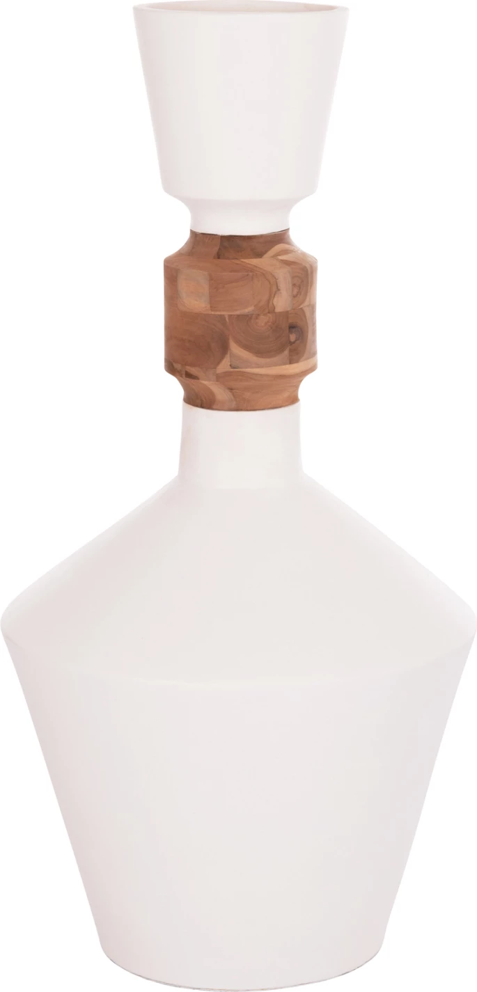 Vazo dekorative për dysheme NEBULA, fibër-cement, dru tik, e bardhë, Φ60x115cm