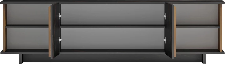 Bufe Zafore, ngjyrë arre, mermer i zi, 180x33x50cm