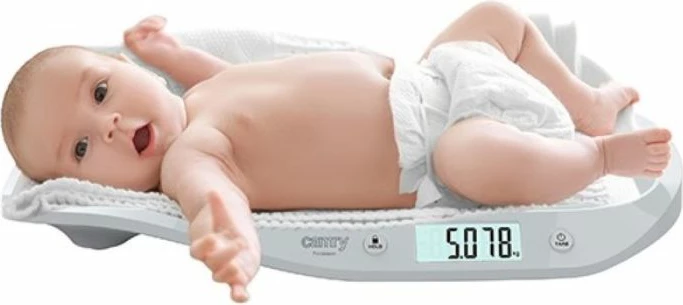 Peshore bebi CAMRY CR8185, 20 kg, Auto-HOLD/HOLD, ndarje 5 g, ekran LCD me ndriçim, e bardhë
