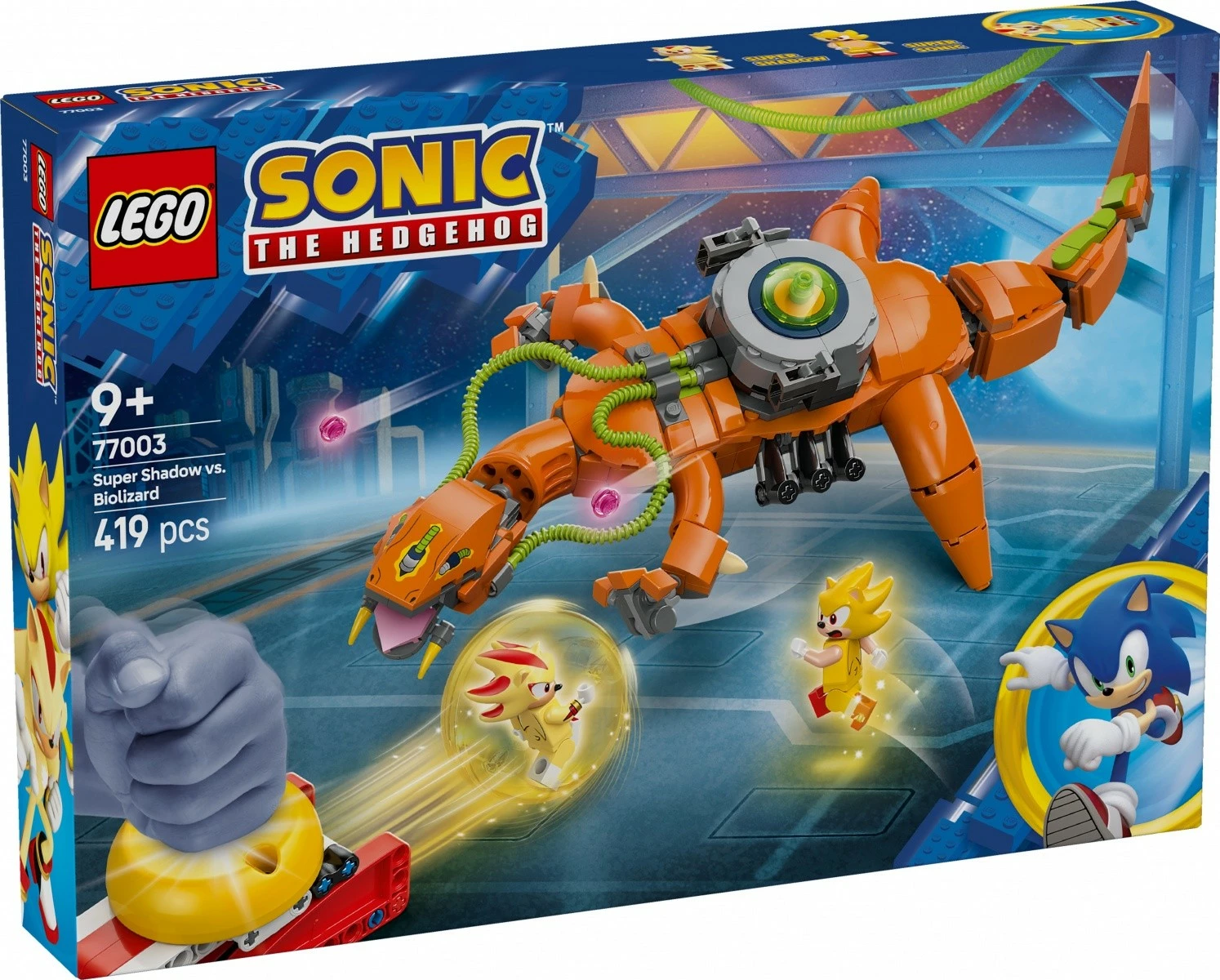 Set LEGO Sonic the Hedgehog 77003 Super Shadow vs Biolizard, 419 pjesë