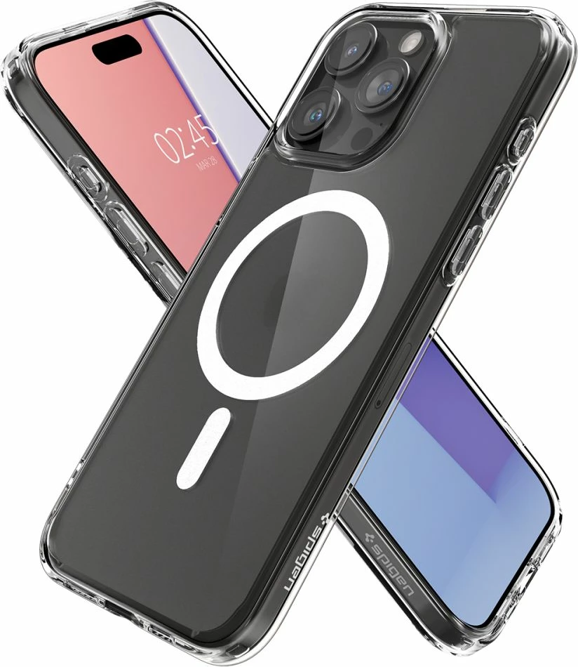 Mbështjellës Spigen Ultra Hybrid Mag për iPhone 15 Pro, MagSafe, frost clear