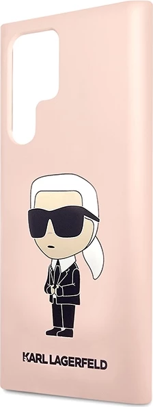 Mbështjellës Karl Lagerfeld KLHCS23LSNIKBCP për Samsung Galaxy S23 Ultra, silikon, rozë