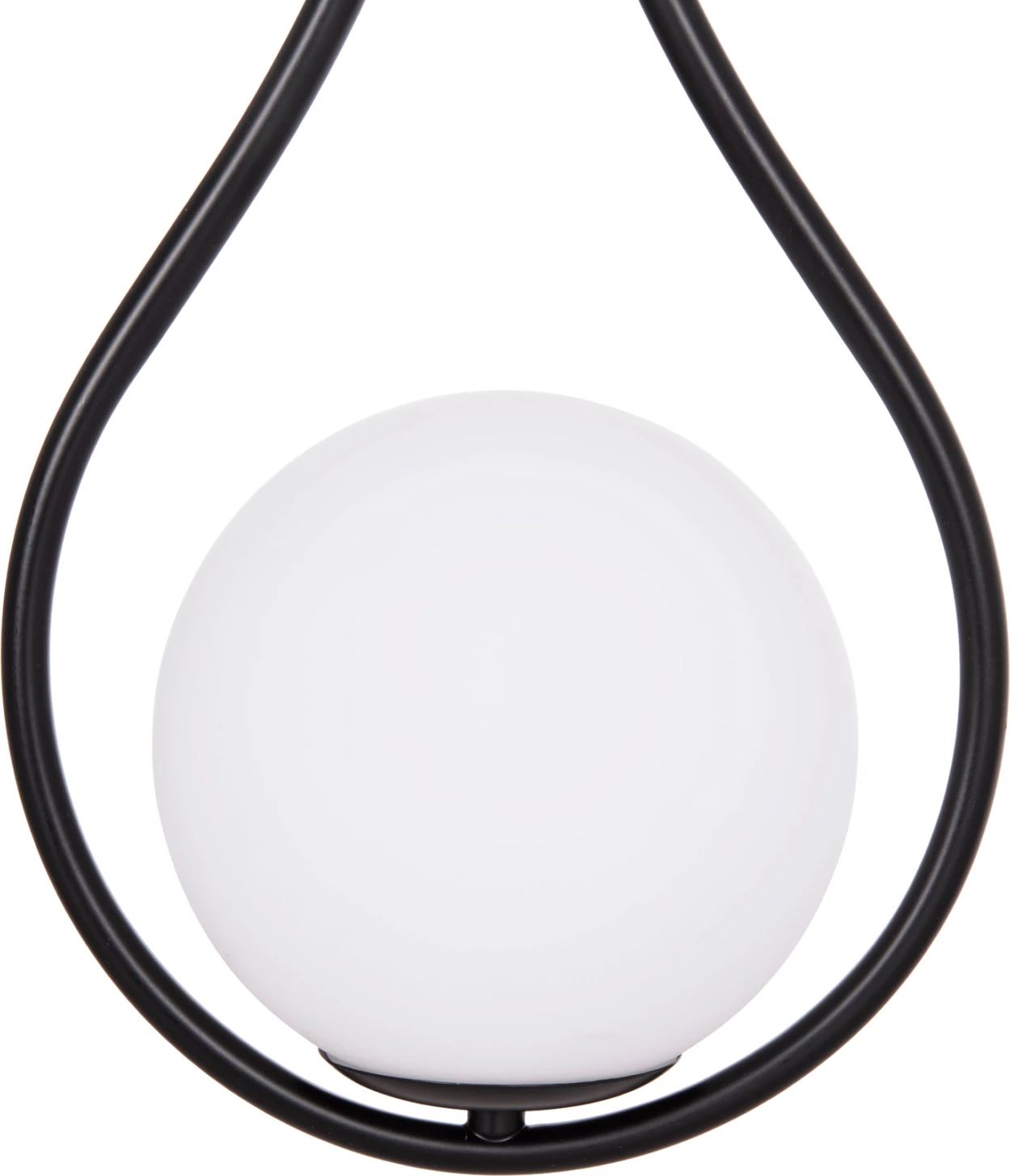 Llambë tavani varëse Droplet, metal i zi, glob i bardhë qumështor, FH7503.11, 23.5x12x147cm