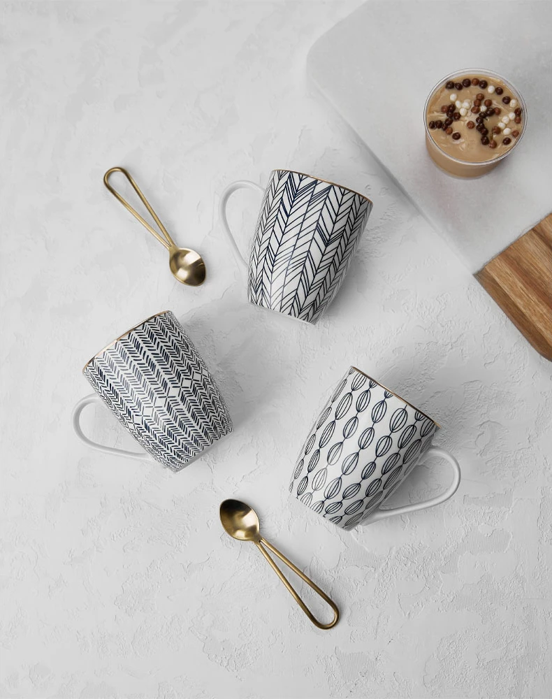 Filxhan All Time, porcelan New Bone China, i bardhë, blu, ari, 8x8x11cm