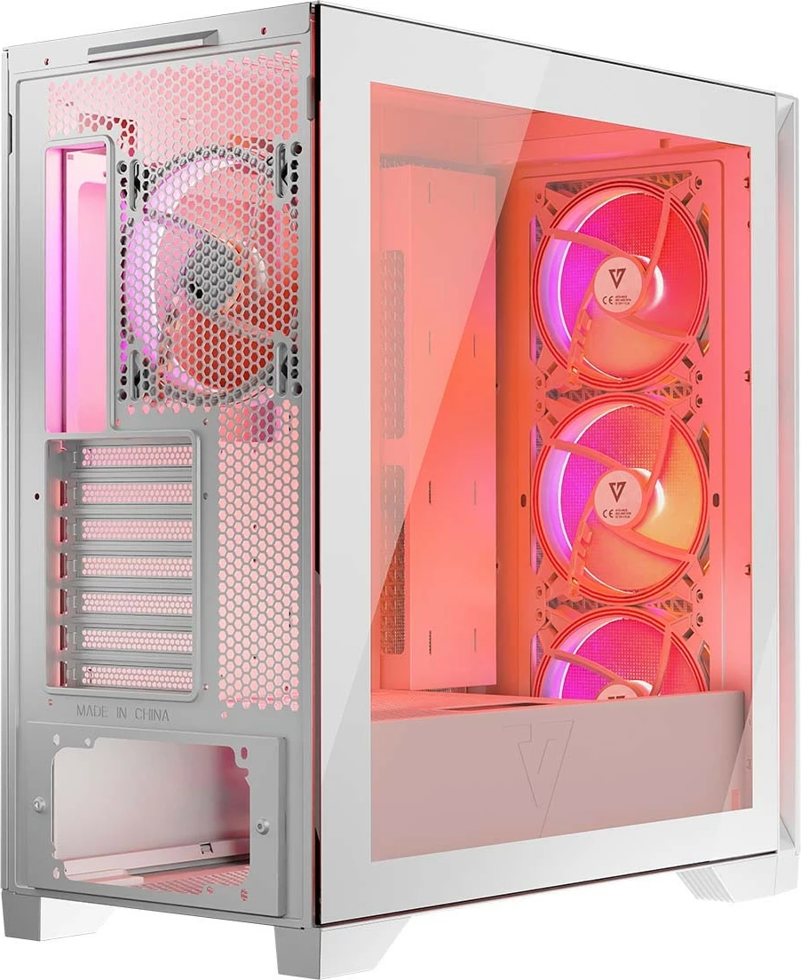 Kasë MODECOM Volcano Expanse T Apex ARGB AT-EXPANSE-TG-20-000000-0002, midi tower, 4x140mm ARGB, xhami i kalitur, USB-C, ATX/mATX/ITX, e bardhë