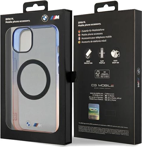 Mbështjellës BMW Gradient Bumper MagSafe për iPhone 15 Plus / 14 Plus, Gri