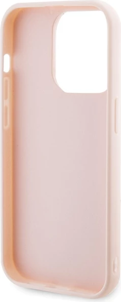 Mbështjellës Karl Lagerfeld 3D Rubber Glitter Logo për iPhone 15 Pro Max, rozë